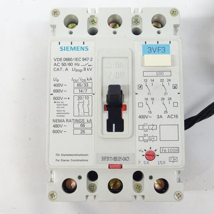 Siemens 3VF3111-6BU21-0AC1 Leistungsschalter 3VF3 111-6BU21-0AC1 Schütz neu-OVP - Maranos.de