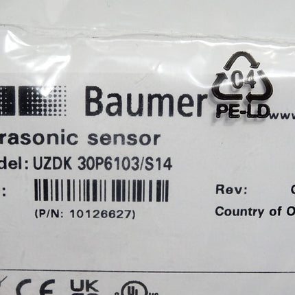 Baumer 10126627 UZDK 30P6103/S14 Ultraschall Sensor / Neu OVP - Maranos.de