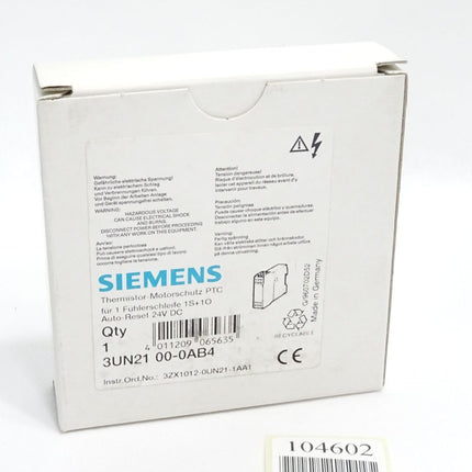 Siemens Thermistor-Motorschutz 3UN2100-0AB4 / Neu OVP - Maranos.de