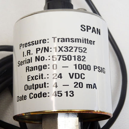 Ingersoll Rand 70470380 / 206 Industrial Pressure Transducer 1000psig / 206120-08-IRC / Neu OVP - Maranos.de