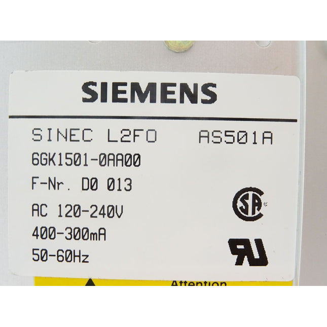 Siemens Sinec L2F0 / 6GK1501-0AA00 / Neuwertig - Maranos.de