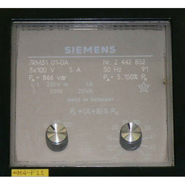 Siemens 7RM31 01-0A ANALOG Elektrometer für Überwachung von Spannung - Maranos.de