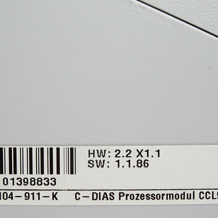 Sigmatek CCL911 12-104-911-K CD Prozessor CCL911-K HW:2.2X1.1 / Unbenutzt - Maranos.de