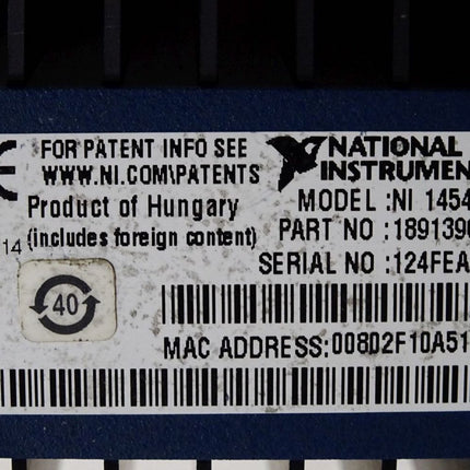 National Instruments NI1454 Compact Vision System CVS-1454 189139G-02 - Maranos.de