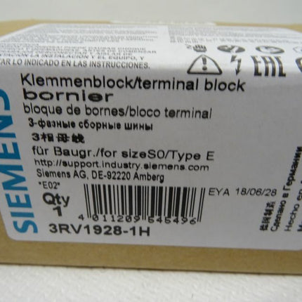 Siemens 3RV1928-1H Klemmenblock Terminal Block - Maranos.de