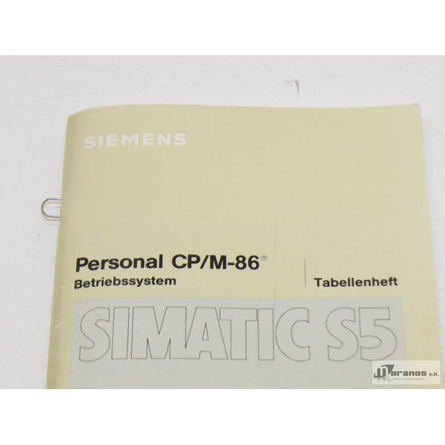 Siemens Simatic S5 CP/M-86 Tabellenheft C79000-B8500-C352-01 - Maranos.de
