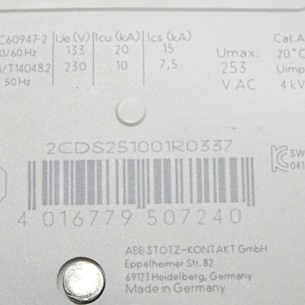 ABB 2CDS251001R0337 S201 K4A Sicherungsautomat / Neu - Maranos.de