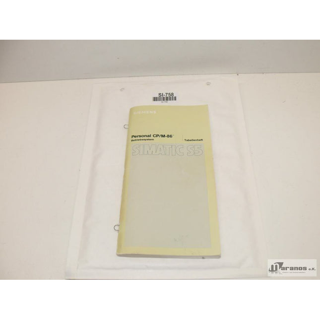 Siemens Simatic S5 CP/M-86 Tabellenheft C79000-B8500-C352-01 - Maranos.de