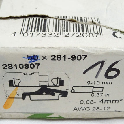 Wago 281-907 2-Leiter-Schutzleiterklemme / Inhalt : 16 Stück / Neu OVP - Maranos.de