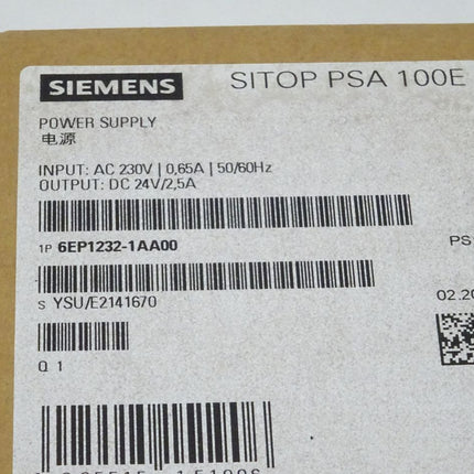 Siemens SITOP PSA 100 E 6EP1232-1AA00 Power Supply / NEU-OVP versiegelt - Maranos.de