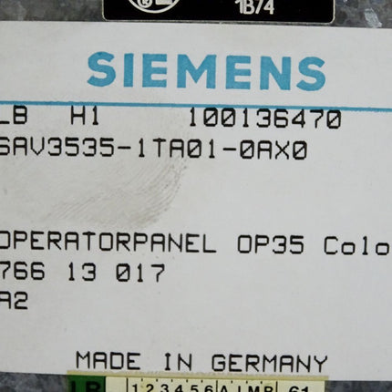 Siemens Panel OP35 Color 6AV3535-1TA01-0AX0 6AV3 535-1TA01-0AX0 - Batterie leer - Maranos.de