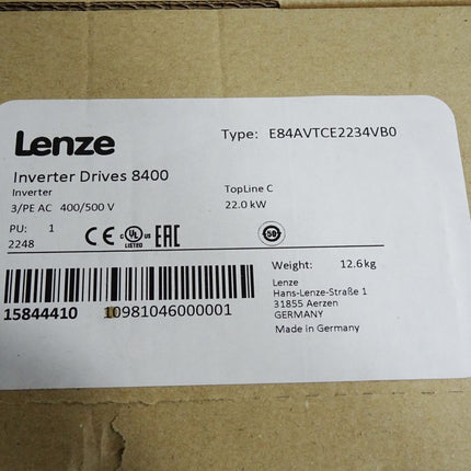 Lenze Inverter Drives 8400 22kW E84AVTCE2234VB0 15844410 / Neu OVP versiegelt - Maranos.de