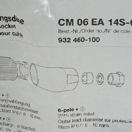 Hirschmann Leitungsdose CM 06 EA 14S-61S 932460-100 932 460-100 / Neu OVP - Maranos.de