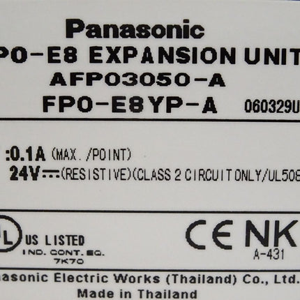 Panasonic Expansion Unit FP0R-E8 AFP03050-A FP0-E8YP-A / Neu - Maranos.de