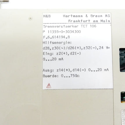 H & B Hartmann & Braun / Temp.-Meßumformer TET106 / 11355-0-3034300 - Maranos.de