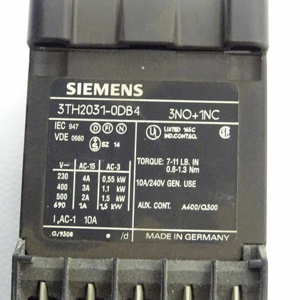 Siemens 3TH2031-0DB4 / 3TH2 031-0DB4 / Hilfsschütz  / 3NO+1NC - Maranos.de