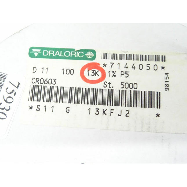5000x Draloric CR0603 - 13K Ohm / 13KFJ2 Widerstände - Maranos.de