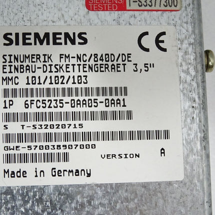 Siemens Einbau-Diskettengerät 3.5" FM-NC/840D/DE MMC101/102/103 6FC5235-0AA05-0AA1 - Maranos.de