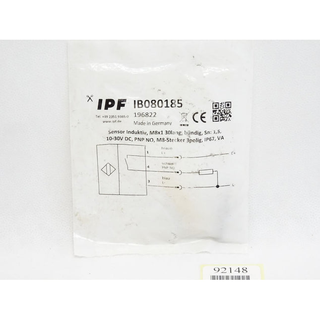 Ipf electronic Sensor Induktiv IB080185 / Neu OVP - Maranos.de