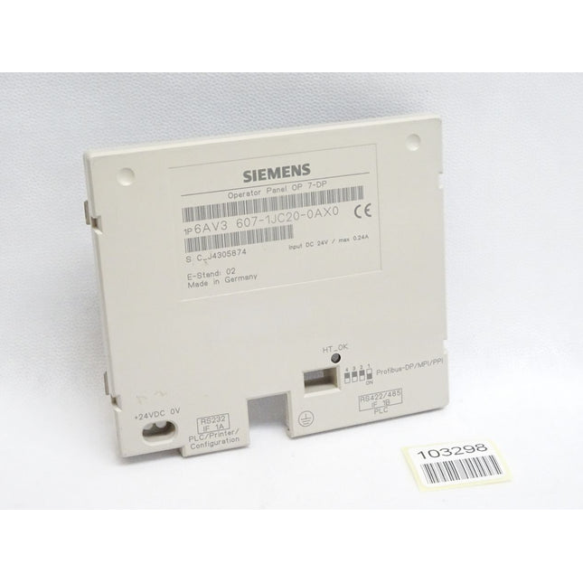 Siemens Backcover Rückschale Panel OP7-DP 6AV3607-1JC20-0AX0 6AV3 607-1JC20-0AX0 - Maranos.de