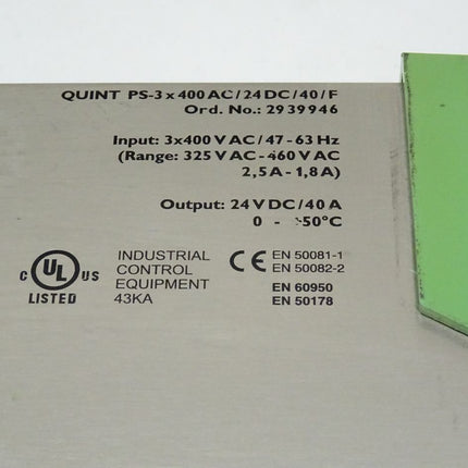 Phoenix Contact 2939946 QUINT Power PS-3x400AC/24DC/40/F // 29 39 946 - Maranos.de
