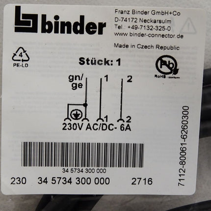 Binder Kabel 345734300000 34 5734 300 000 / Neu OVP - Maranos.de