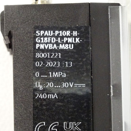 Festo Drucksensor SPAU-P10R-H-G18FD-L-PNLK-PNVBA-M8U 8001221 / Neu - Maranos.de