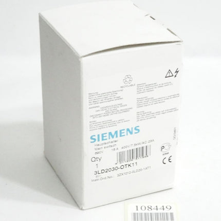 Siemens Hauptschalter 3LD2030-0TK11 / Neu OVP - Maranos.de