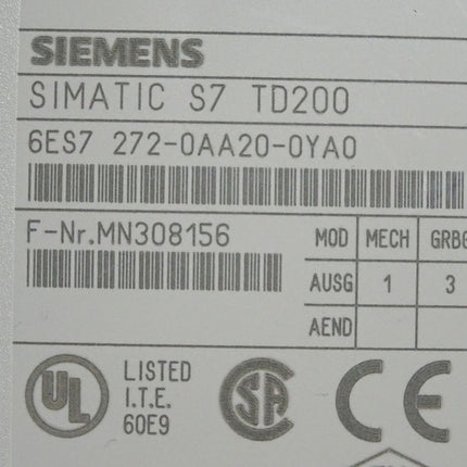 Siemens TD200 Text Display Panel 6ES7272-0AA20-0YA0 6ES7 272-0AA20-0YA0 - Maranos.de