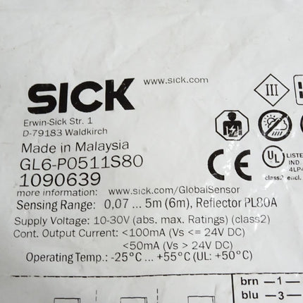 Sick 1090639 GL6-P0511S80 Lichtschranke / Neu OVP - Maranos.de
