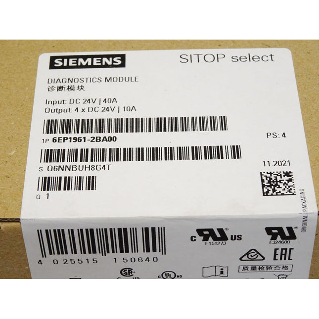 Siemens Diagnostics Module 6EP1 961-2BA00 6EP1961-2BA00 PS:4 / Neu OVP versiegelt - Maranos.de