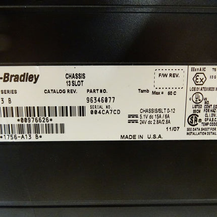 Allen-Bradley Chassis 13 Slot / 96346077 / 1756-A13 B - Maranos.de