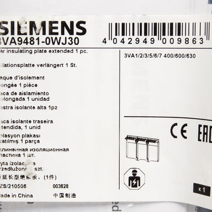 Siemens 3VA9481-0WJ30 Isolationsplatte verlängert 1Stück / Neu - Maranos.de