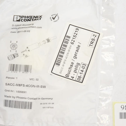 Phoenix Contact 1506891 SACC-M8FS-4CON-M-SW Steckverbinder / Neu OVP - Maranos.de