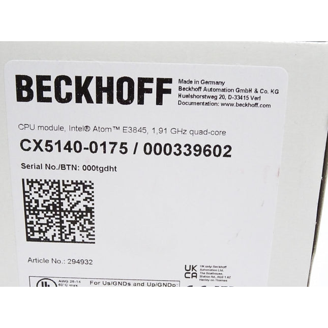 Beckhoff CX5140-0175 / 000339602 Embedded-PC mit Intel-Atom-Prozessor / Neu OVP - Maranos.de