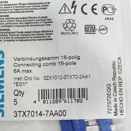 Siemens Verbindungskamm 16-polig 3TX7014-7AA00 / Neu OVP - Maranos.de