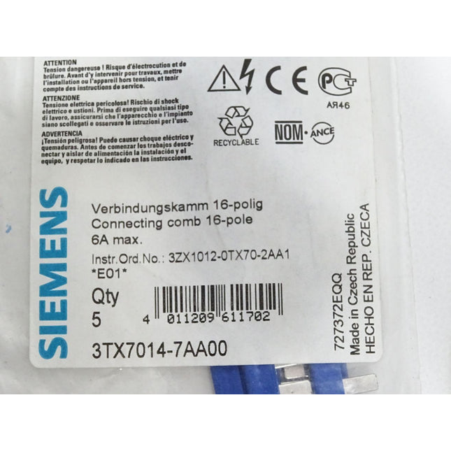 Siemens Verbindungskamm 16-polig 3TX7014-7AA00 / Neu OVP - Maranos.de