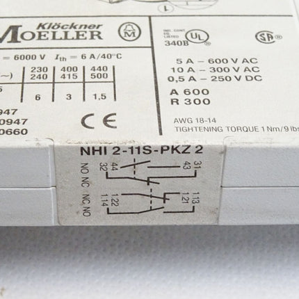 Klöckner Moeller NHI2-11S-PKZ2 Hilfsschalter - Maranos.de