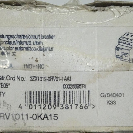 Siemens 3RV1011-0KA15 Leistungsschalter 3RV1 011-0KA15 E:05 neuwertig-OVP - Maranos.de