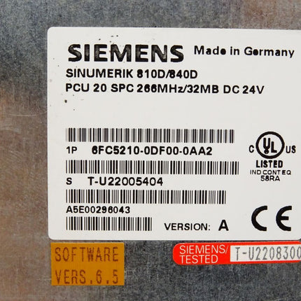 Siemens Bedientafel OP10 6FC5203-0AF00-0AA1 Version F + PCU 6FC5210-0DF00-0AA2 - Maranos.de