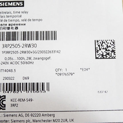 Siemens Zeitrelais 3RP2505-2RW30 / Neu OVP - Maranos.de