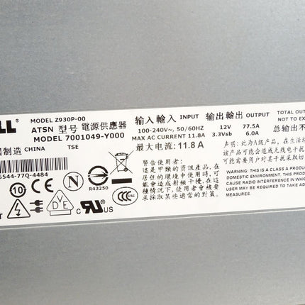 Dell Z930P-00 ATSN 7001049-Y000 Power Supply 900W - Maranos.de