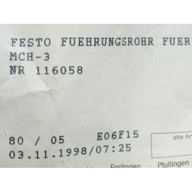 Festo 116058 Führungsrohr für MCH-3 / Neu - Maranos.de