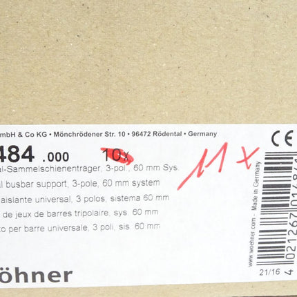 Wöhner 01484.000 Sammelschienenträger / Inhalt : 11 Stück / Neu OVP - Maranos.de