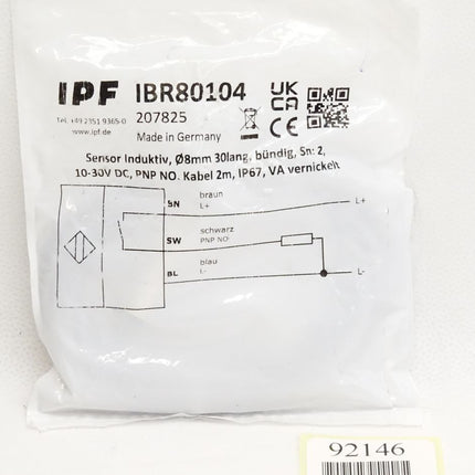 Ipf electronic Sensor Induktiv IBR80104 / Neu OVP - Maranos.de