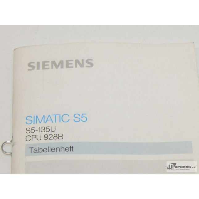 Siemens Simatic S5 Personal CP/M-86 Tabellenheft C79000-B8500-C352-03 - Maranos.de