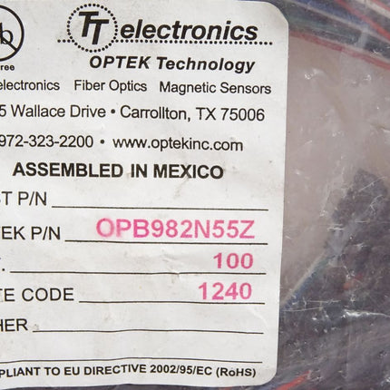 TT electronics OPTEK Technology Fiber Optics OPB982N55Z / Inhalt : 100 Stück / Neu OVP - Maranos.de