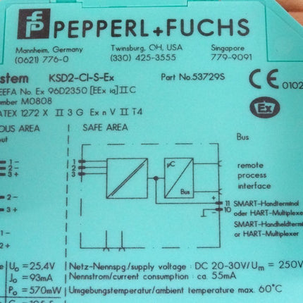 Pepperl+Fuchs K-System KSD2-CI-S-Ex / 53729 S / Neu OVP - Maranos.de