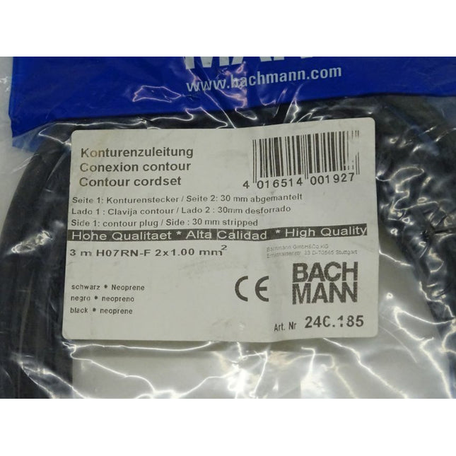 Bach Mann 240.185 Konturenzuleitung 3m H07RN-F 2x1.00mm² Kabel Neu-OVP - Maranos.de