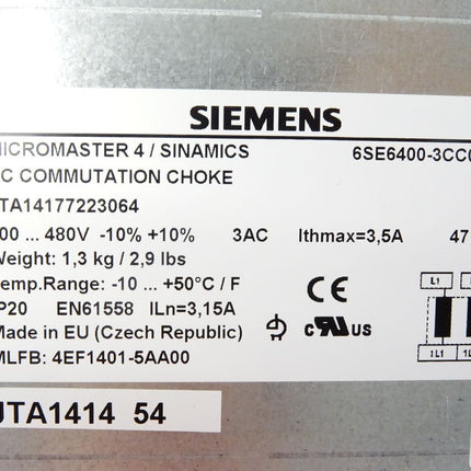Siemens Micromaster4/Sinamics 6SE6400-3CC00-4AD3 - Maranos.de
